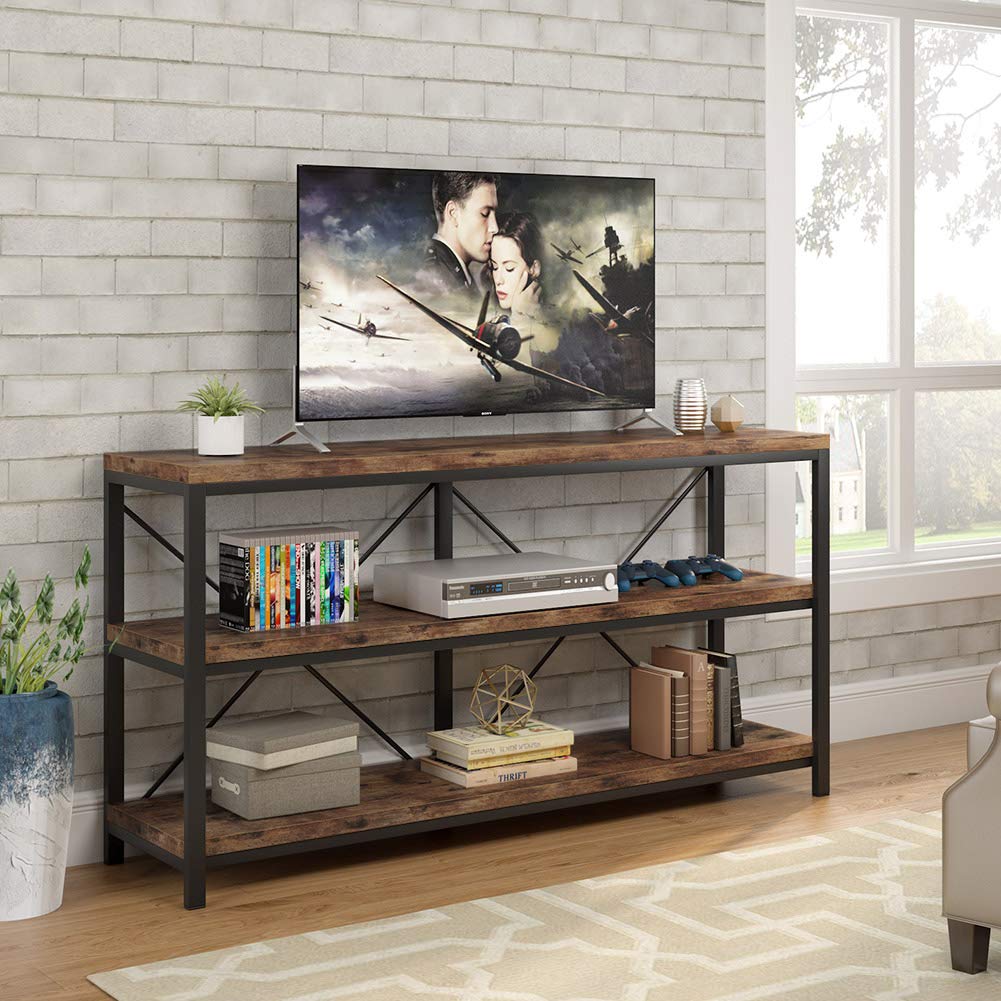 55 Inches 3 Tiers Console Table with Storage Shelves T197005