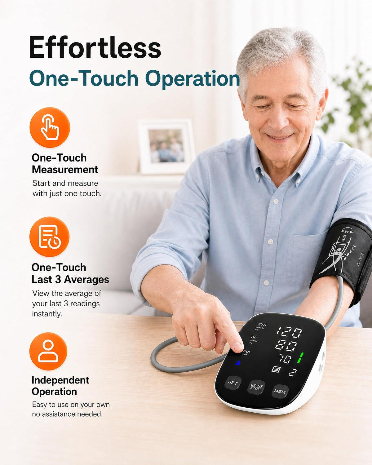 Upper Arm Blood Pressure Monitor with 22-42cm Cuff Q273179