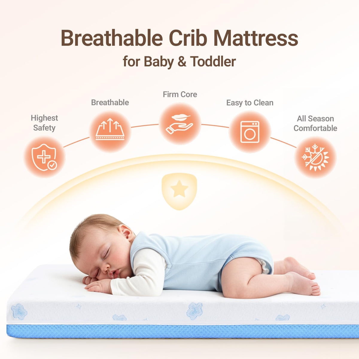 Mini Crib with Mattress and Wheels O886662
