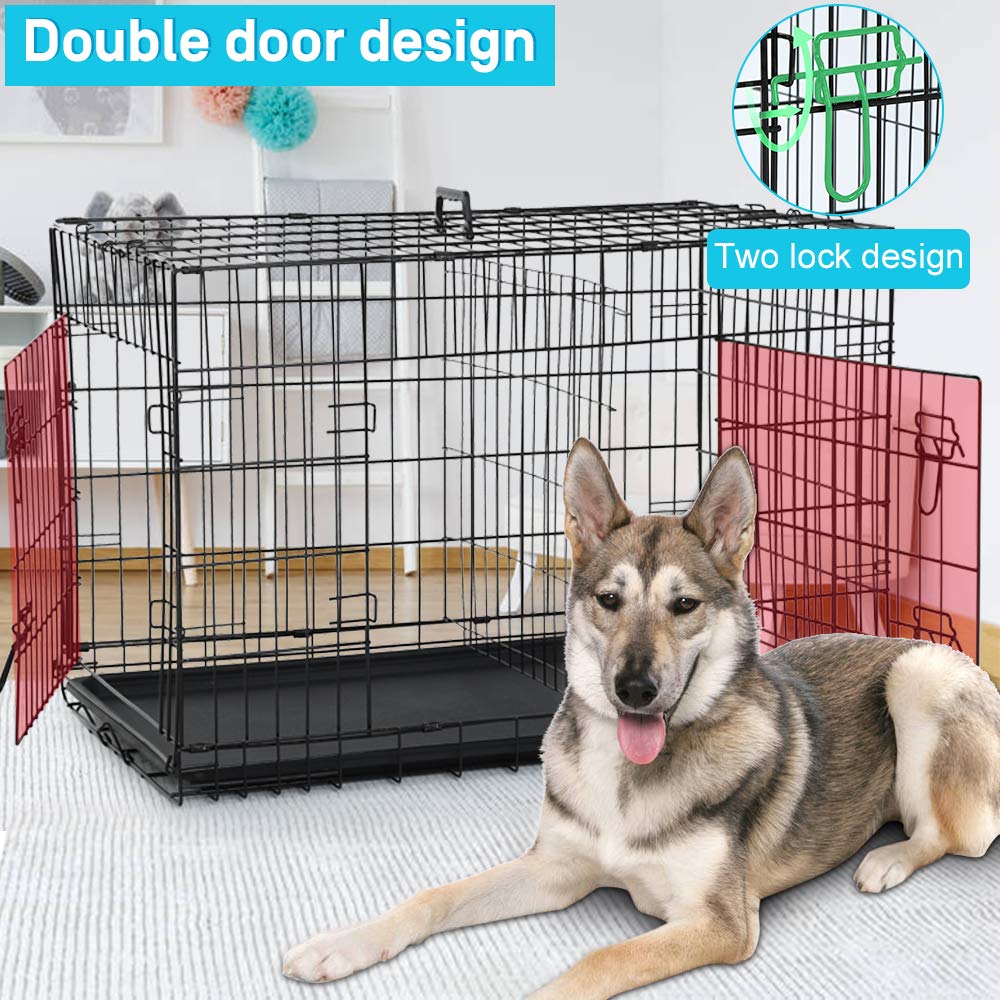 48" Heavy Duty Folding Wire Metal Dog Crate with Divider P874585