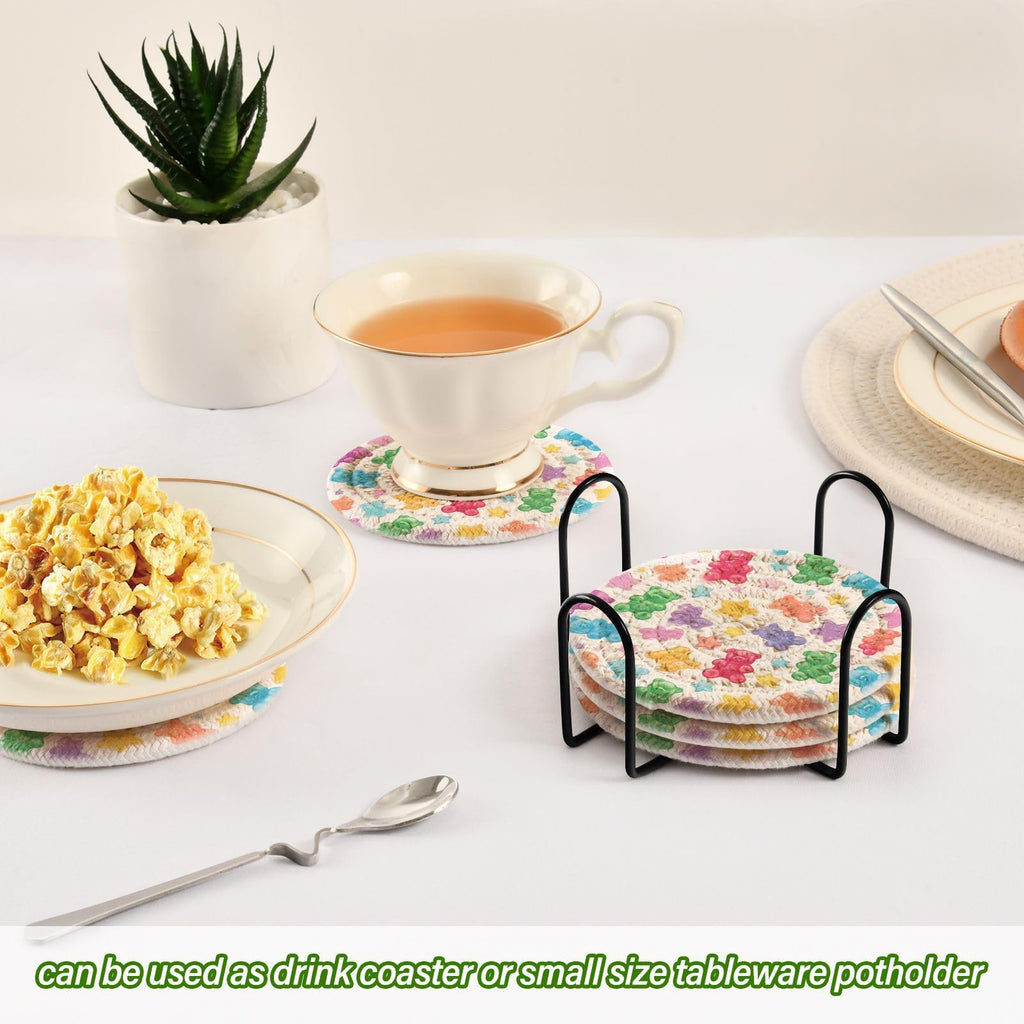 Coasters Set of 6 Colorful Gummy Bears Stars J263041