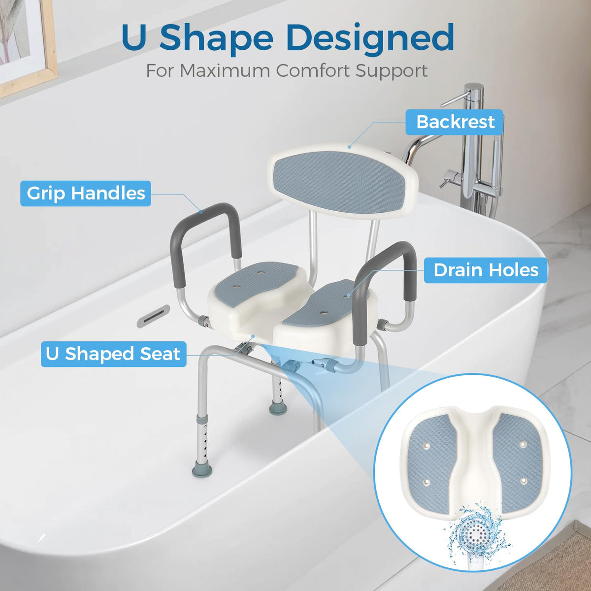 Heavy Duty Shower Chair with Arms and Back W430109