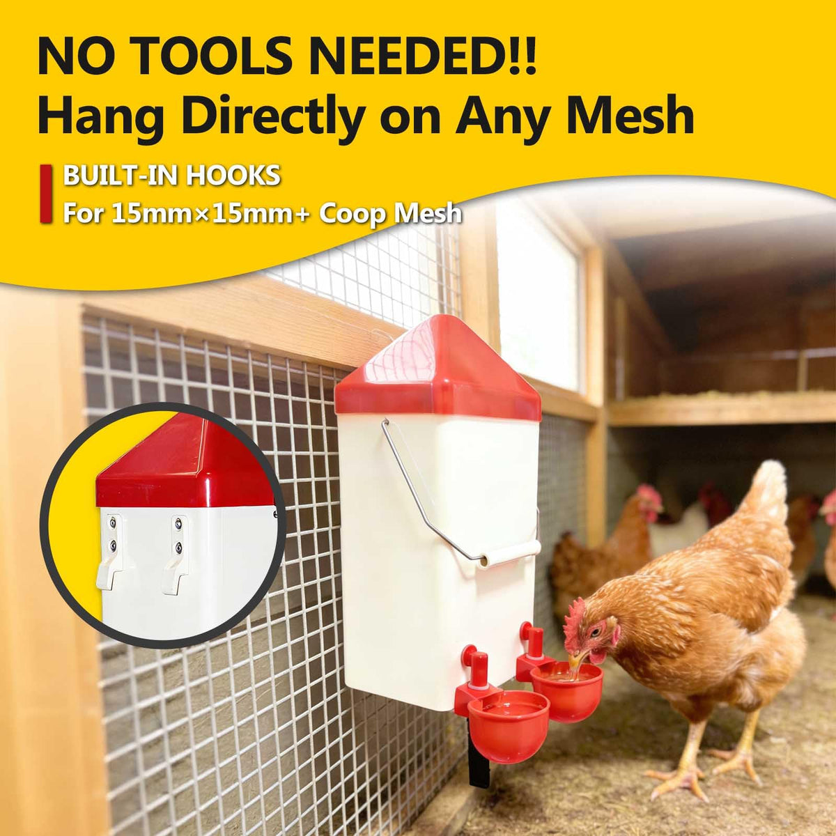 PVC Hanging Chicken Waterer with Hook, 1 Gal T91806