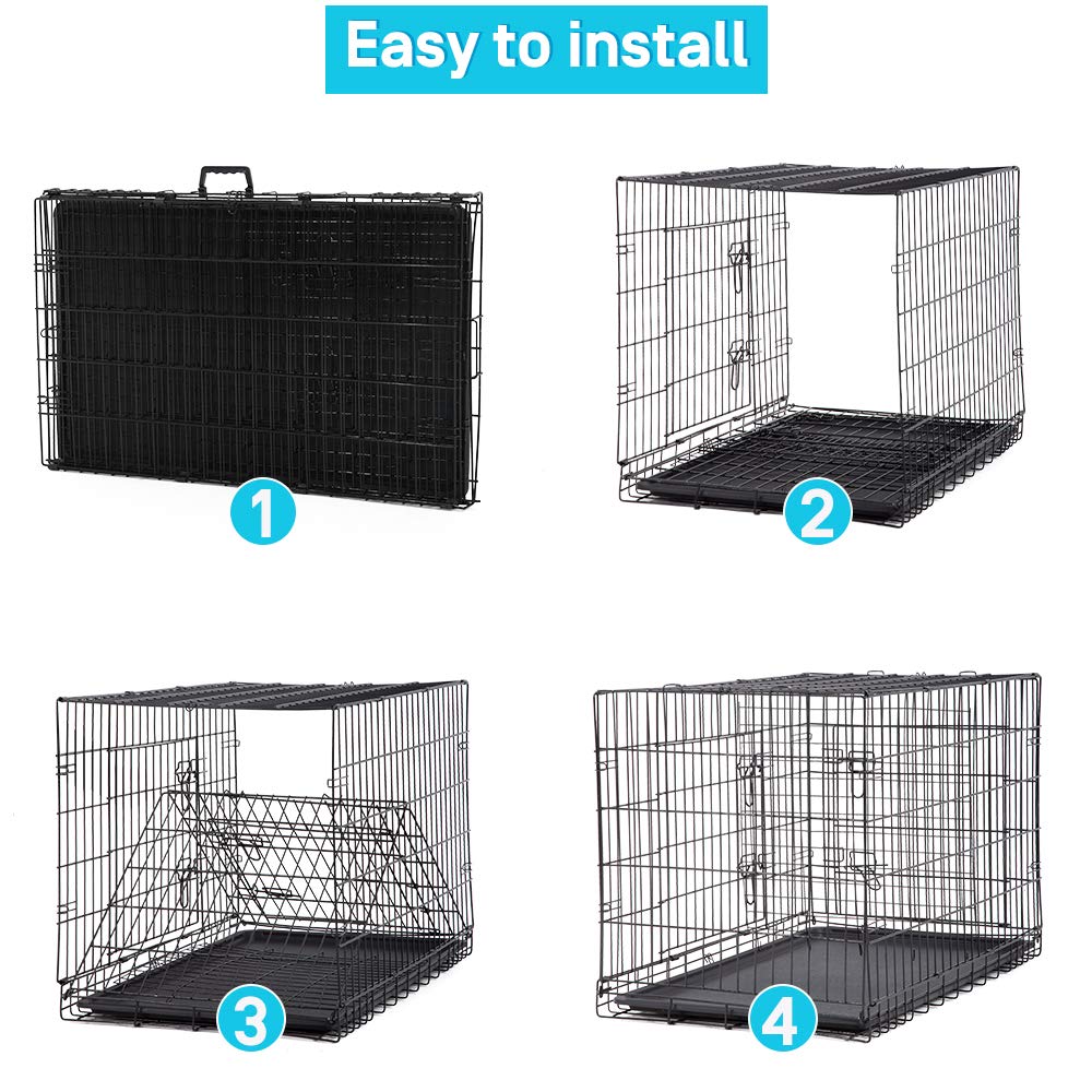 48" Heavy Duty Folding Wire Metal Dog Crate with Divider P874585