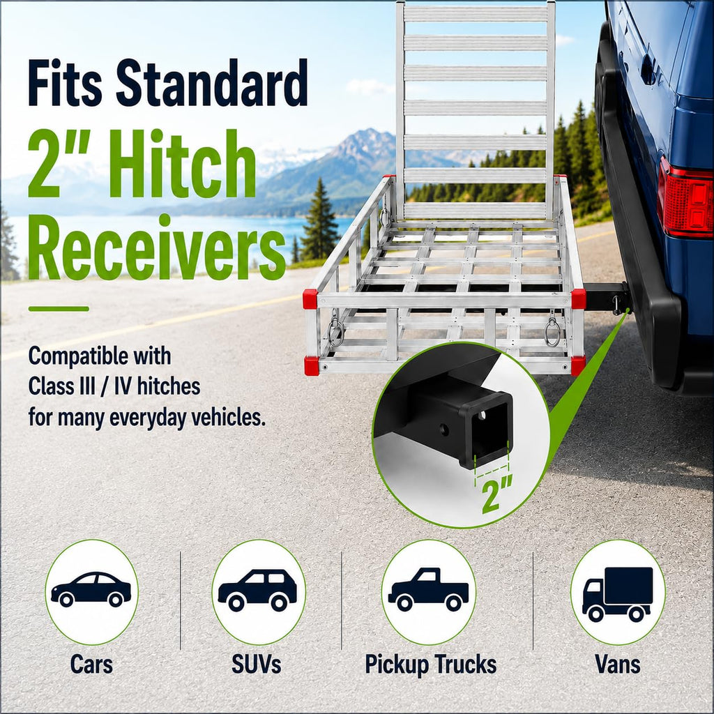 500 LBS Aluminum Hitch Cargo Carrier J465225