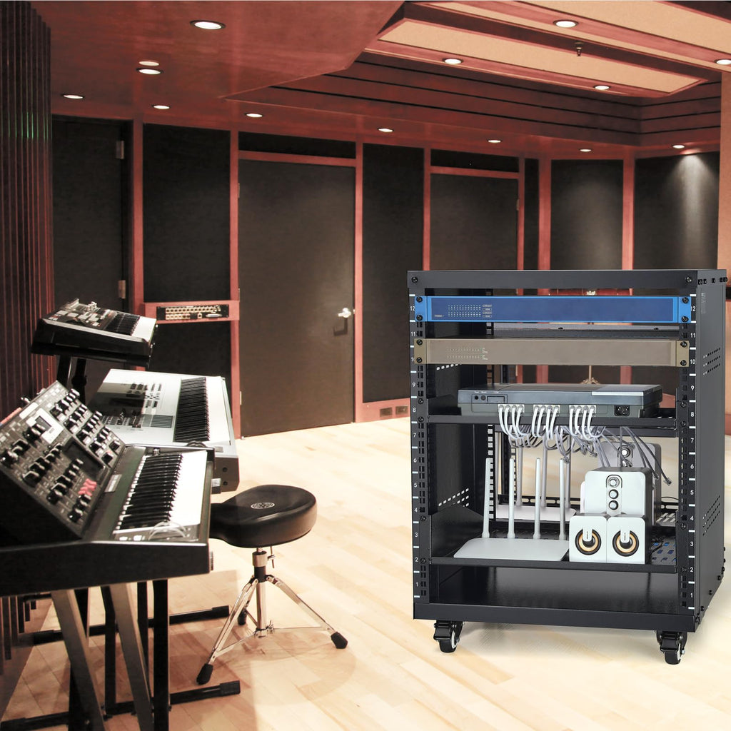 12U AV Rack Stand with Caster Wheels F940112