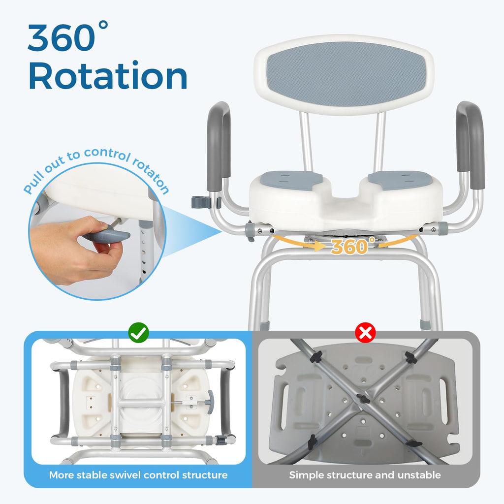 Heavy Duty Shower Chair with Arms and Back W430109