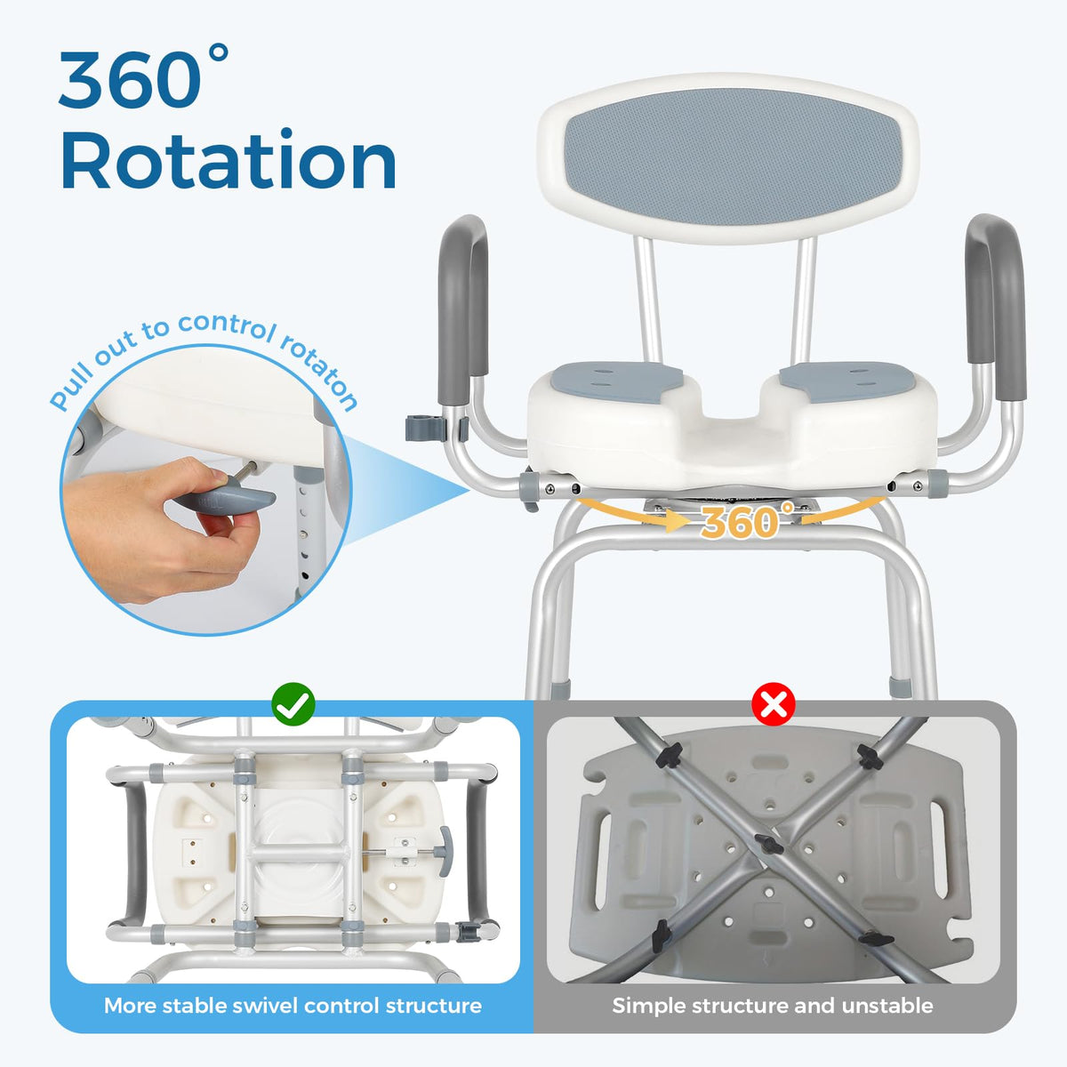 Heavy Duty Shower Chair with Arms and Back W430109