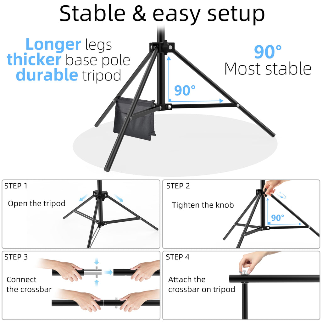Adjustable Photo Backdrop Stand 9ft x 10ft with Carry Bag D5124