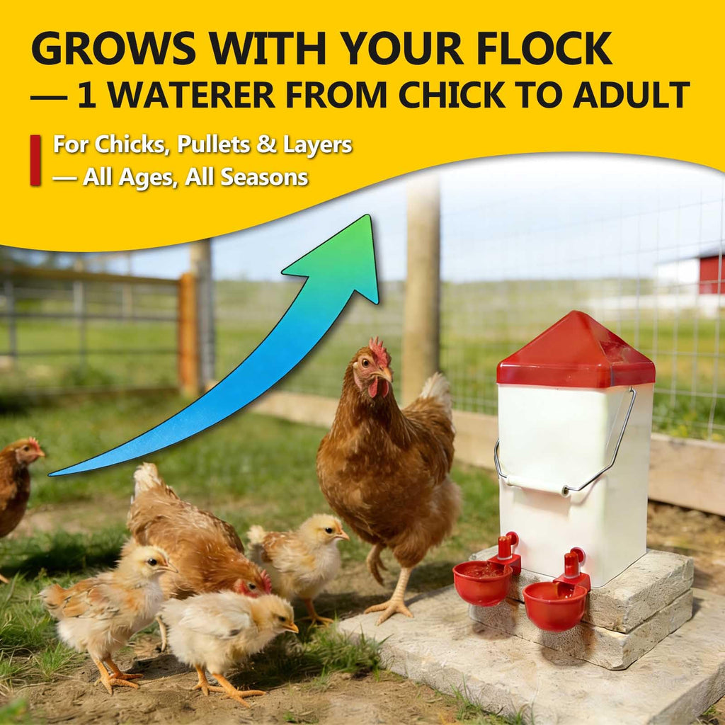 PVC Hanging Chicken Waterer with Hook, 1 Gal T91806