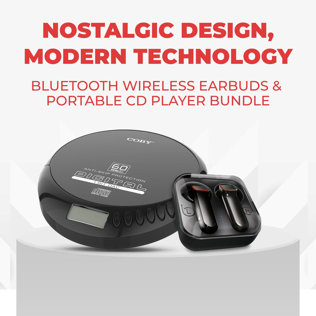 Portable Bluetooth CD Player & Earbuds U158145