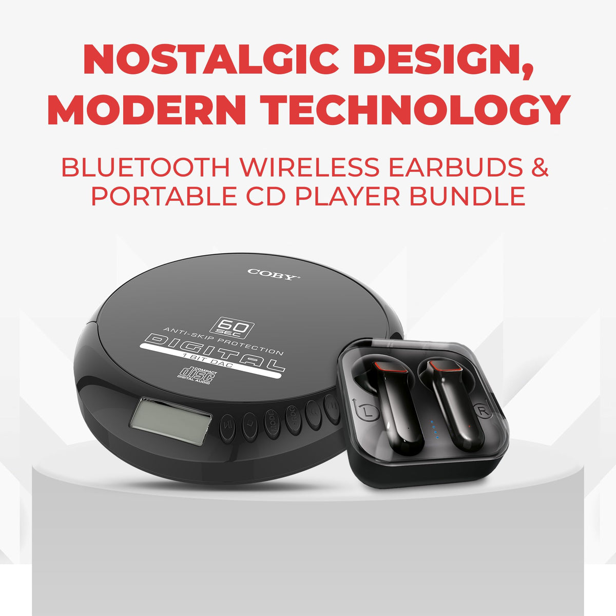Portable Bluetooth CD Player & Earbuds U158145