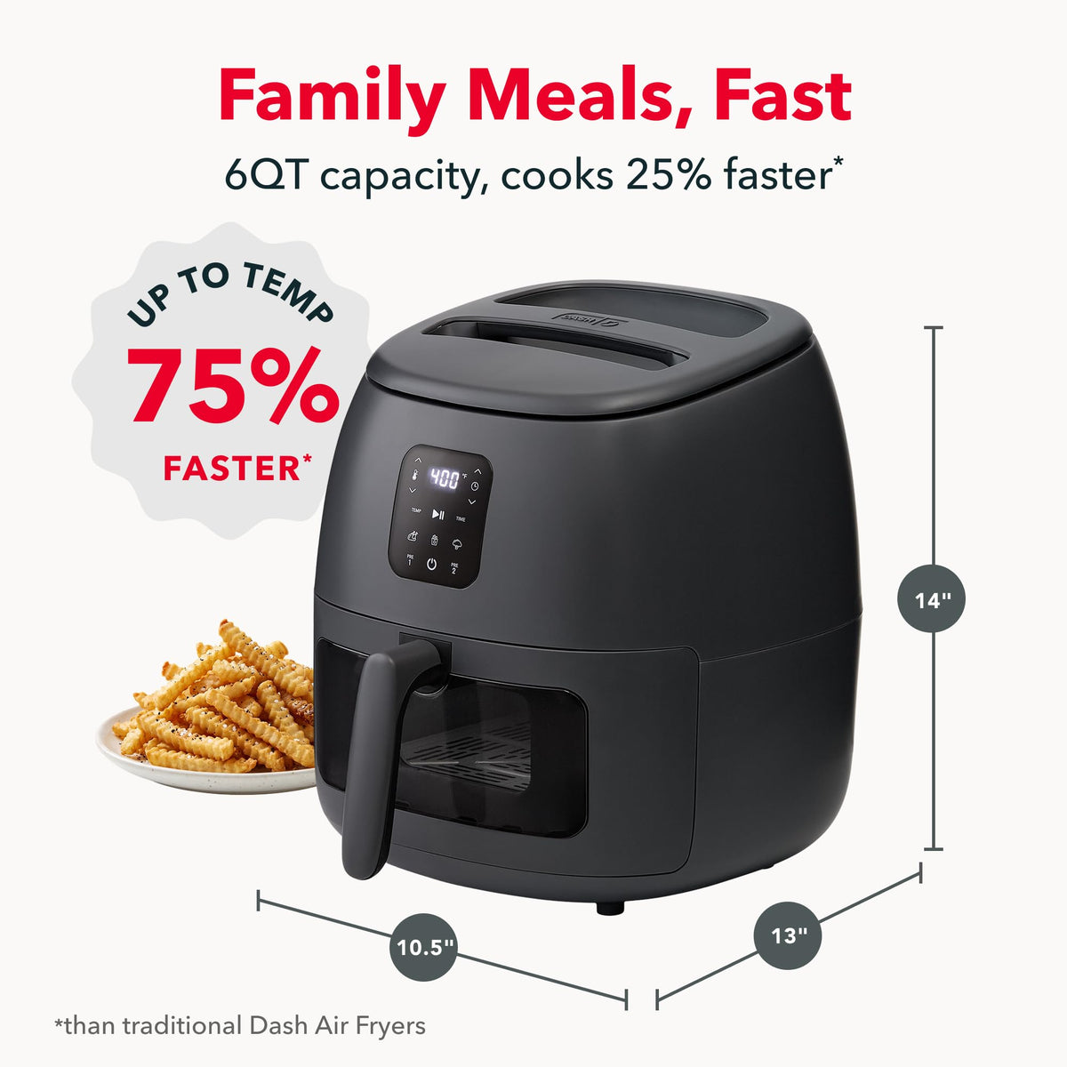 6 Quart Ceramic Nonstick Digital Air Fryer N102