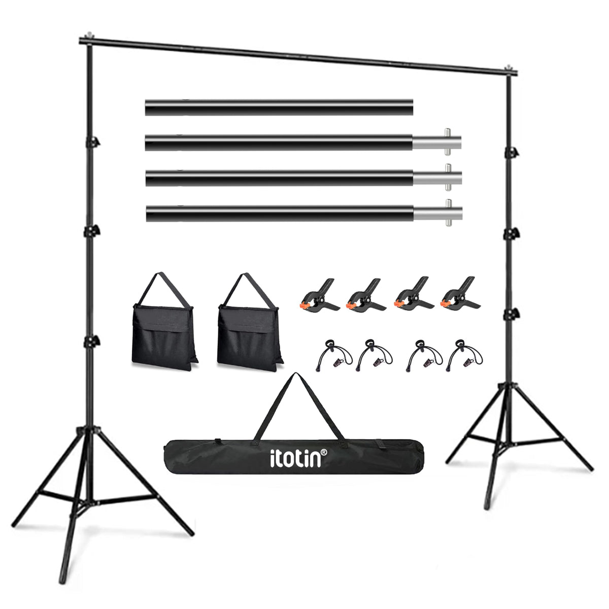 Adjustable Photo Backdrop Stand 9ft x 10ft with Carry Bag D5124