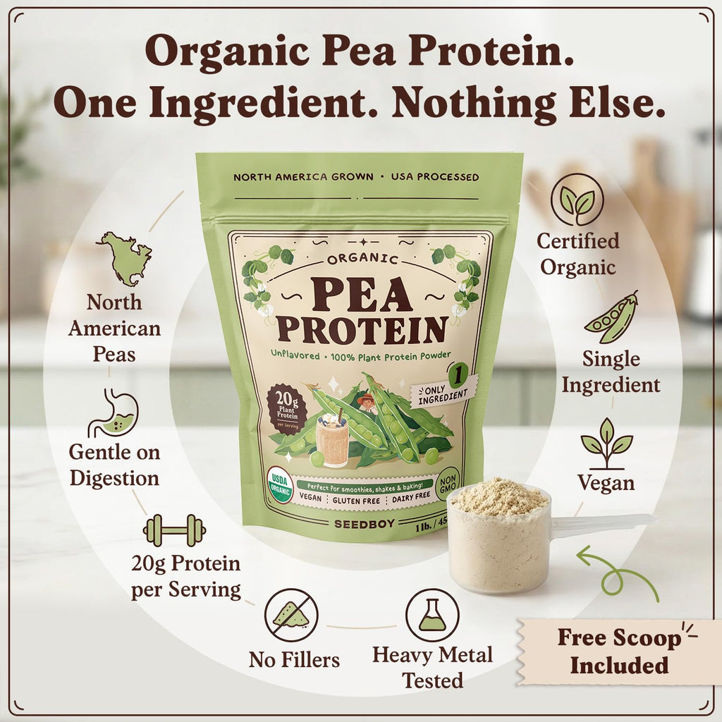 Organic Non-GMO Pea Protein Powder 1 lb Bag W22368