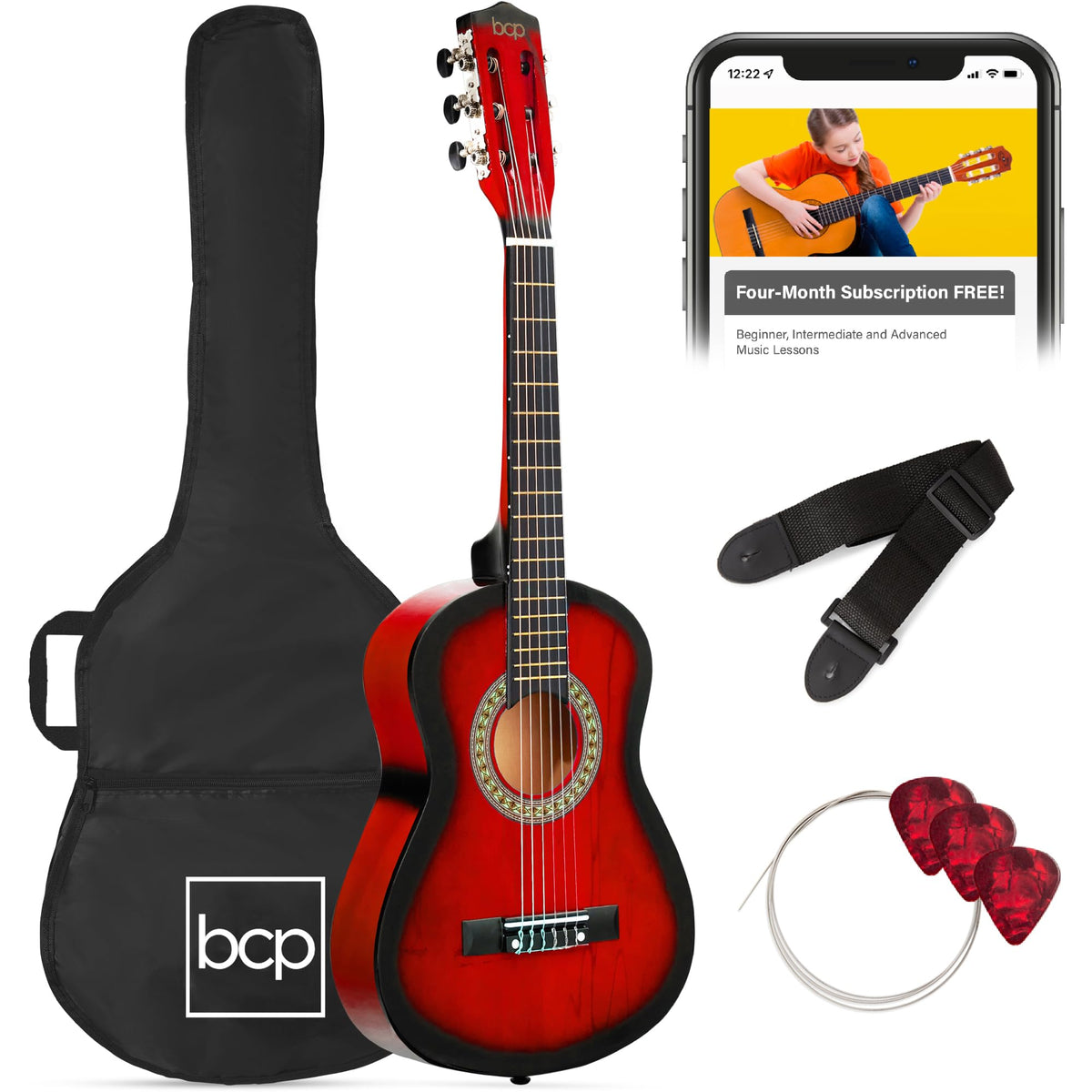 30in Kids Acoustic Guitar Starter Kit with Case Y1037