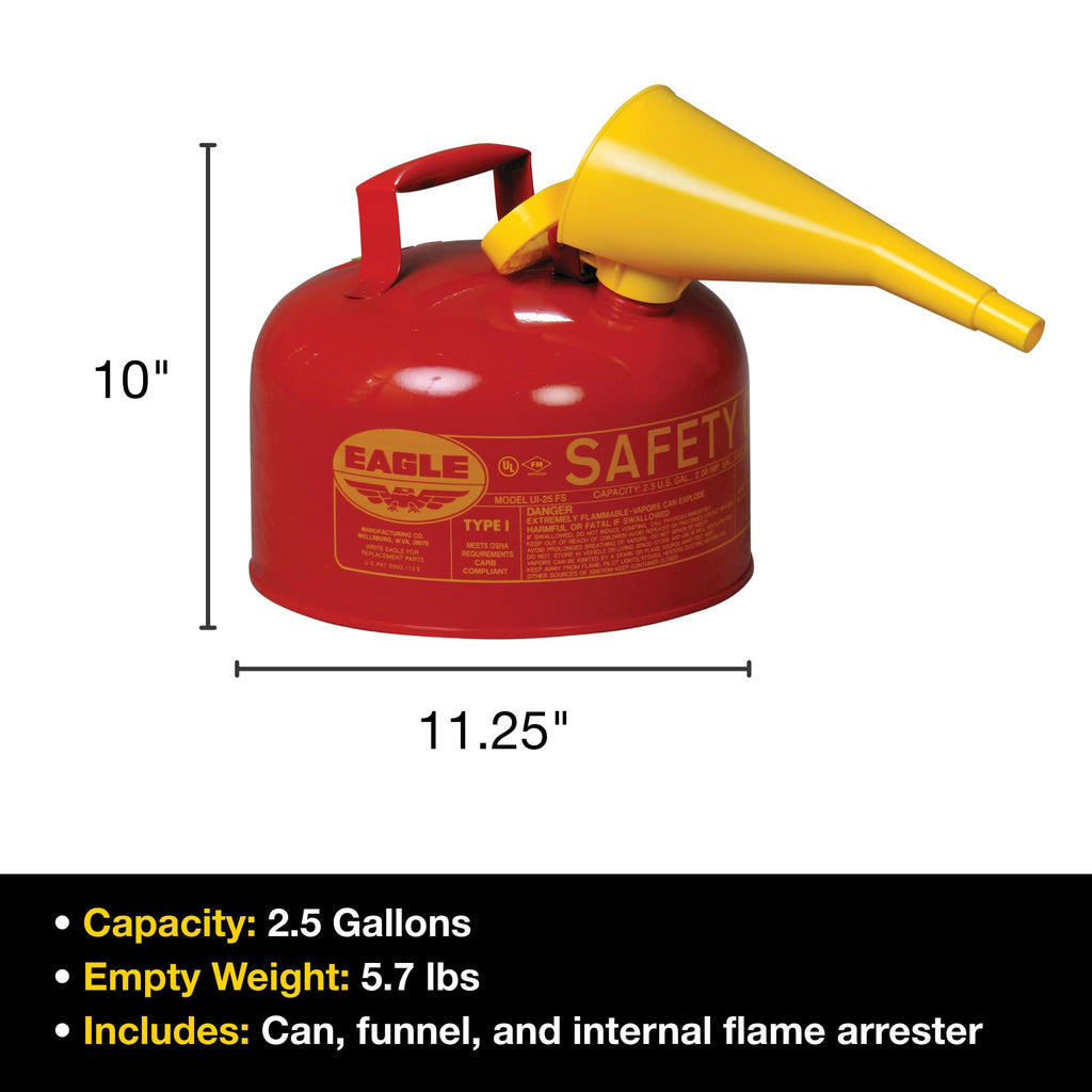 2.5 Gallon Type I Red Gas Can Q13643