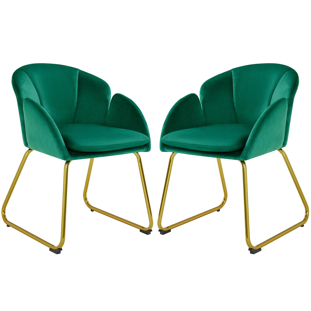 Green Flower Shape Accent Chairs Set of 2 I2938