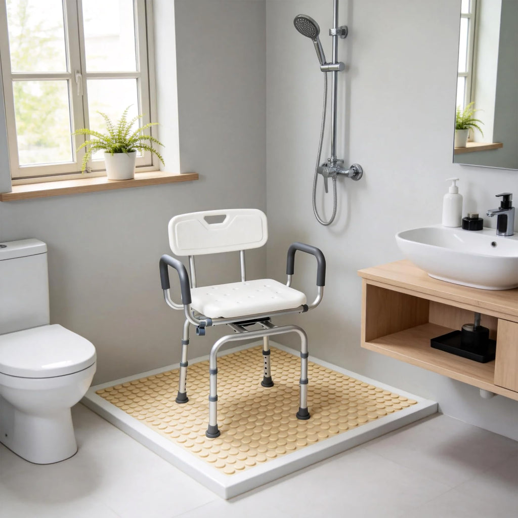Swivel Shower Chair with Arms and Backrest N372
