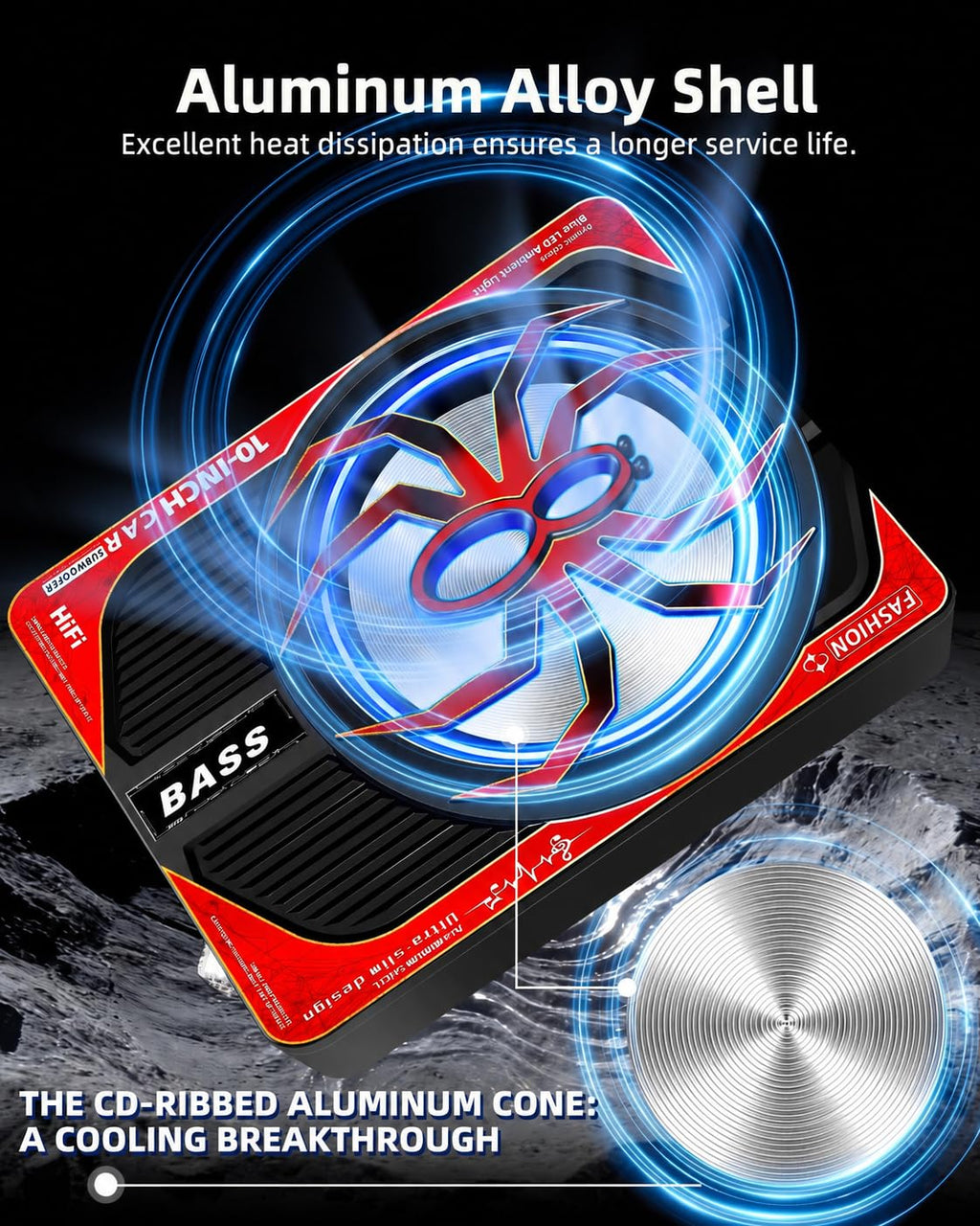 2000W 10 Inch Underseat Car Subwoofer and Amp Package Y581