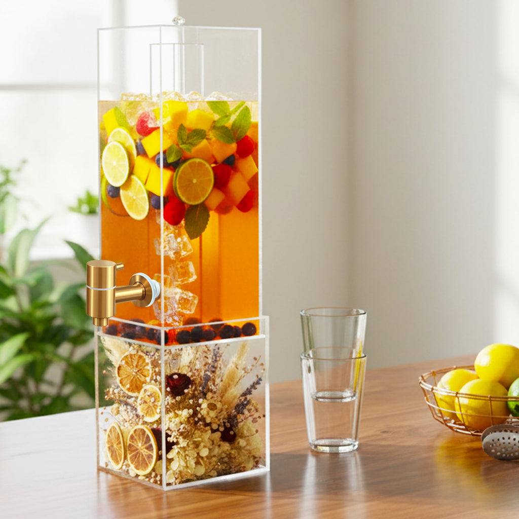 2 Gallon Drink Dispenser with Airtight Valve and Acrylic Stand E315950