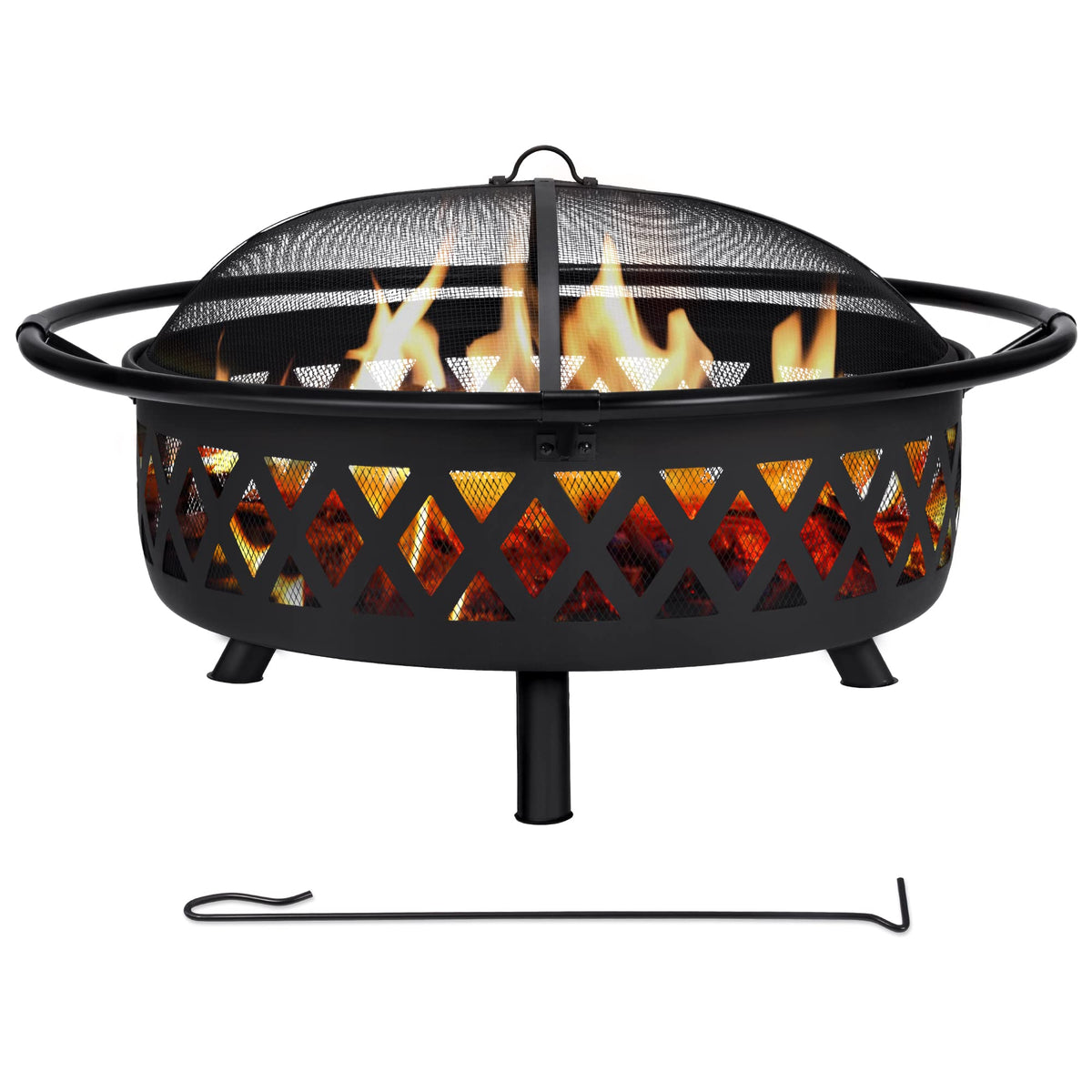 42” Wood Burning Patio Fire Pit with Spark Screen O708964