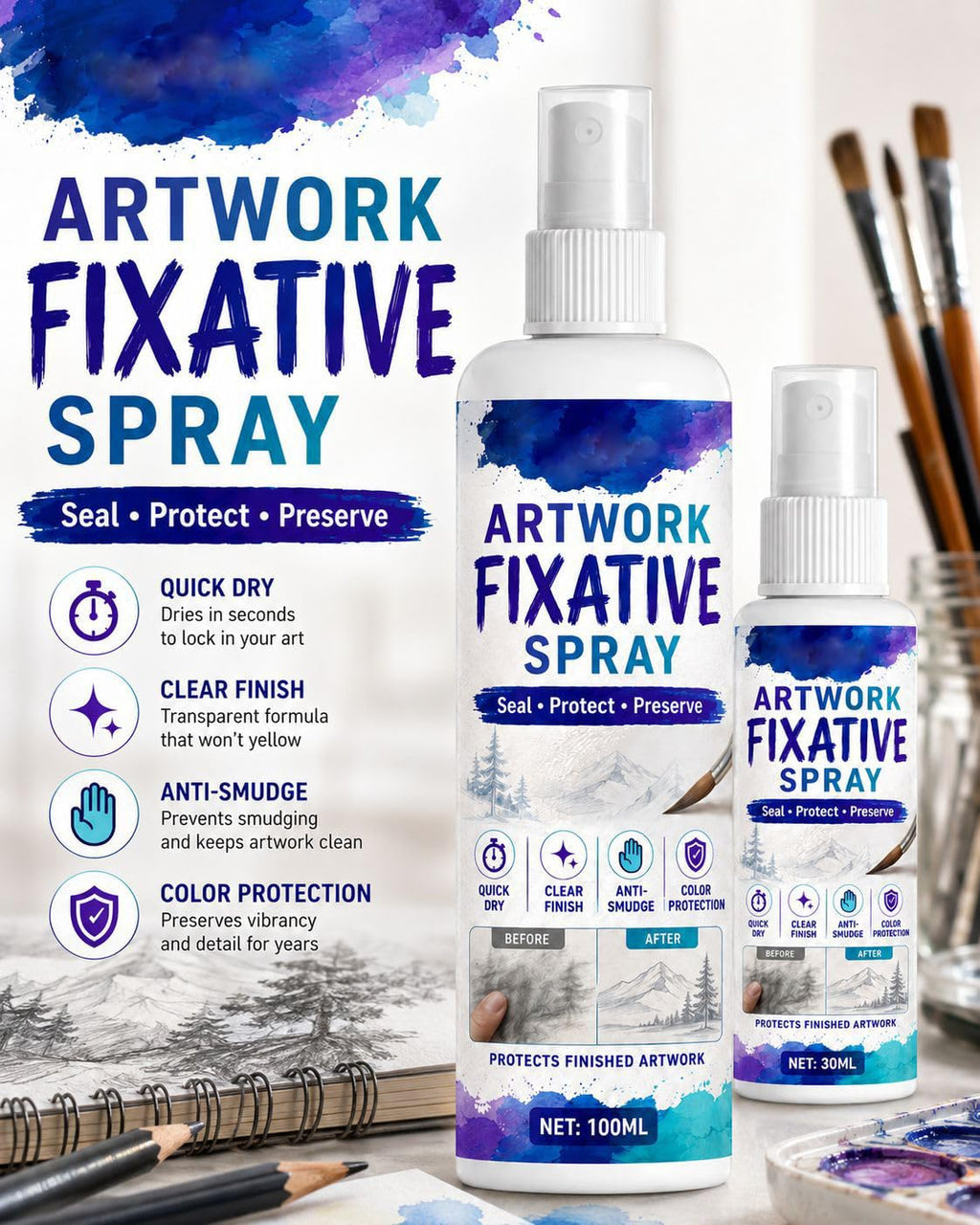 100ml Workable Fixative Spray H5912