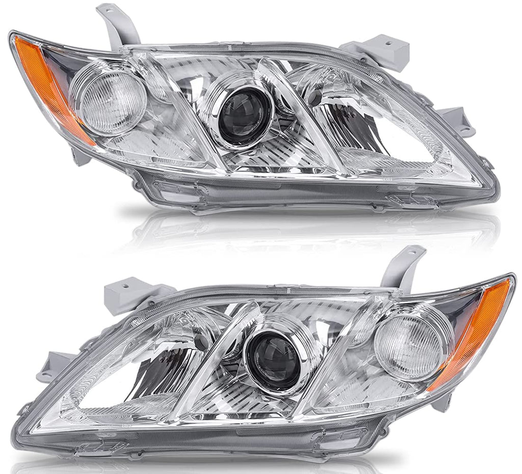 Chrome Housing Amber Reflector Clear Lens Headlights F1563