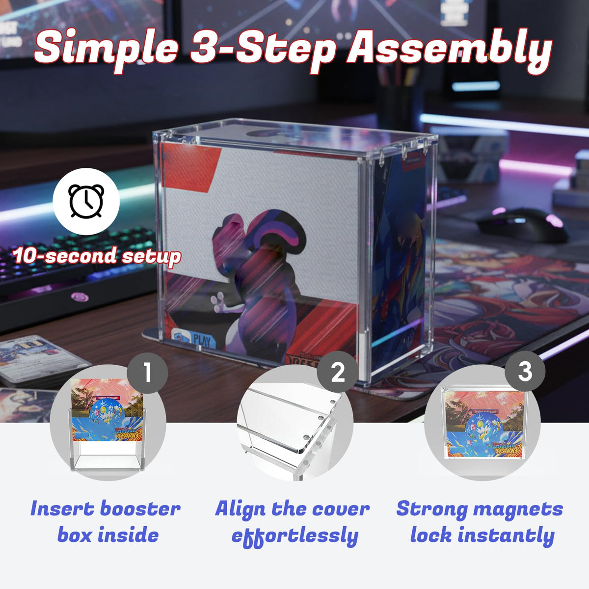 Clear Acrylic Booster Box Case with Magnetic Lid E4353