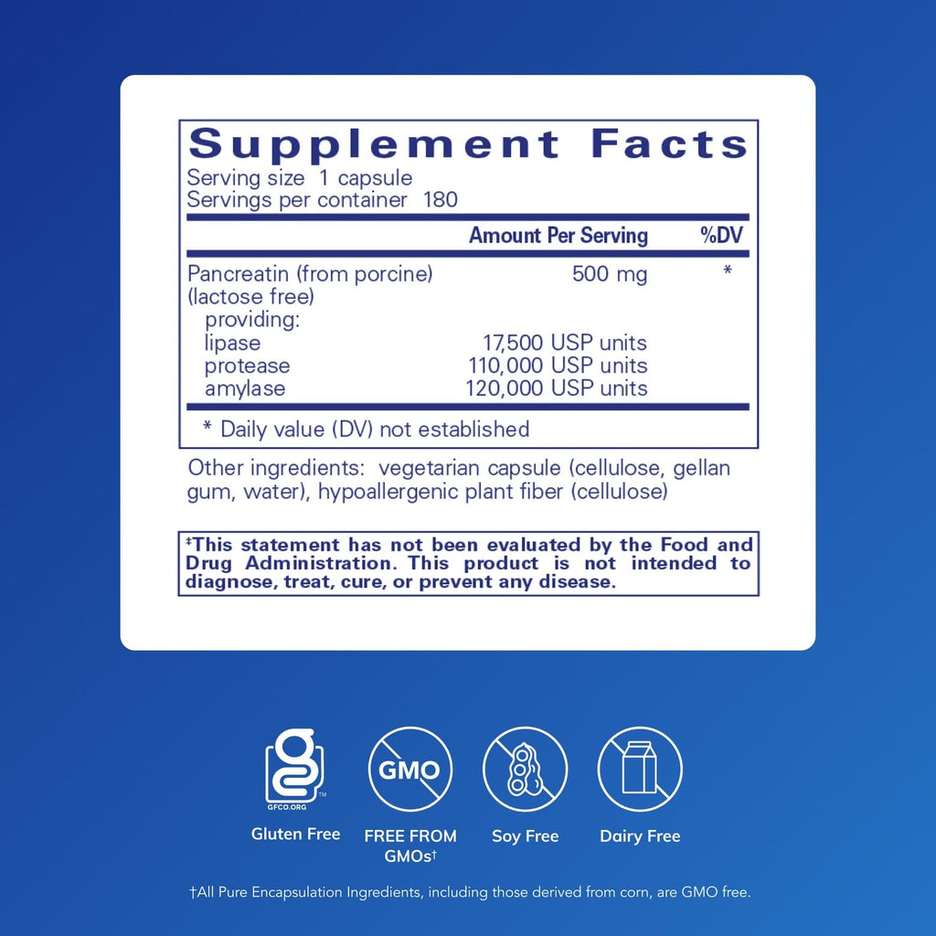 Pancreatic Enzyme Formula 180 Capsules D687167