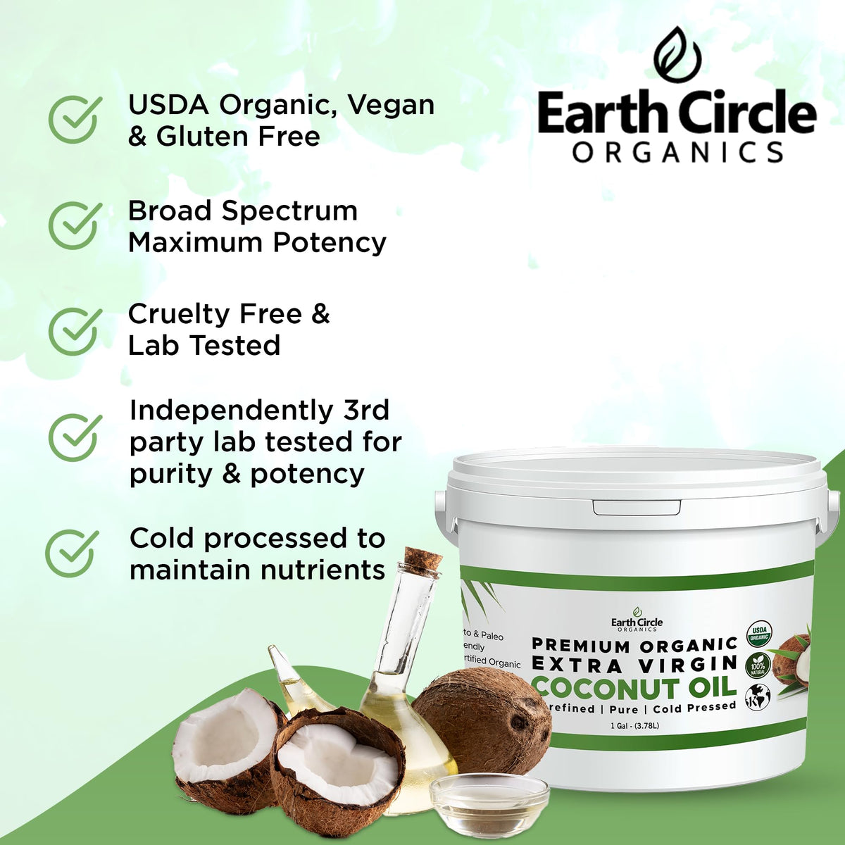 Cold Pressed Unrefined Extra Virgin Coconut Oil 1 Gallon X4014