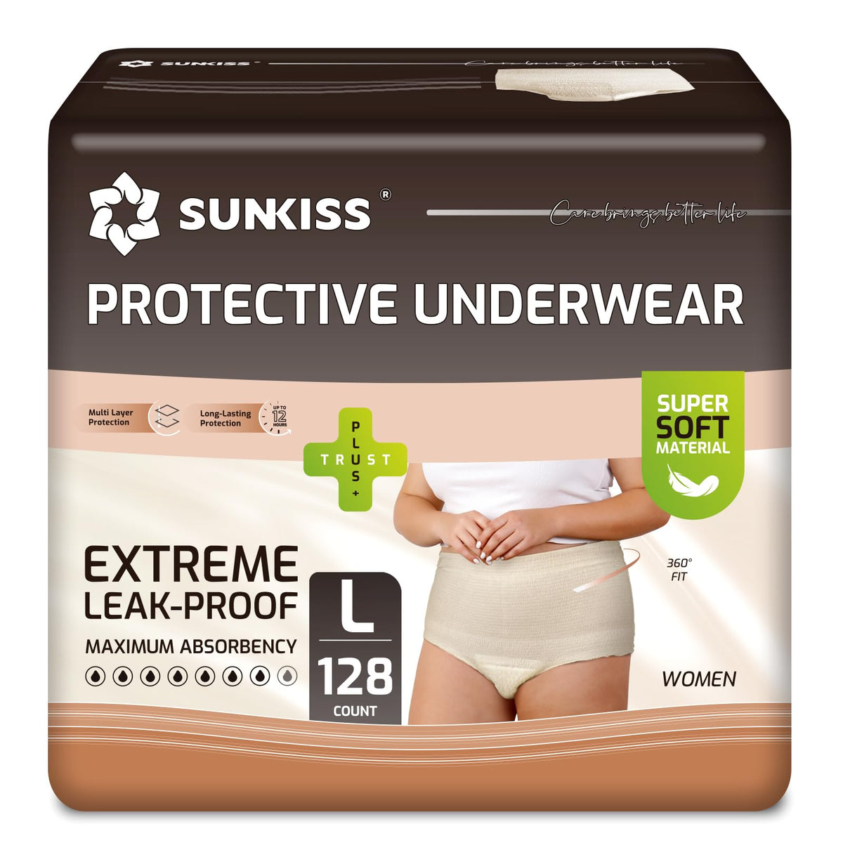 Beige Large Incontinence Underwear 128 Count C9477