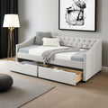 Twin Linen Upholstered Daybed with 2 Storage Drawers X739159