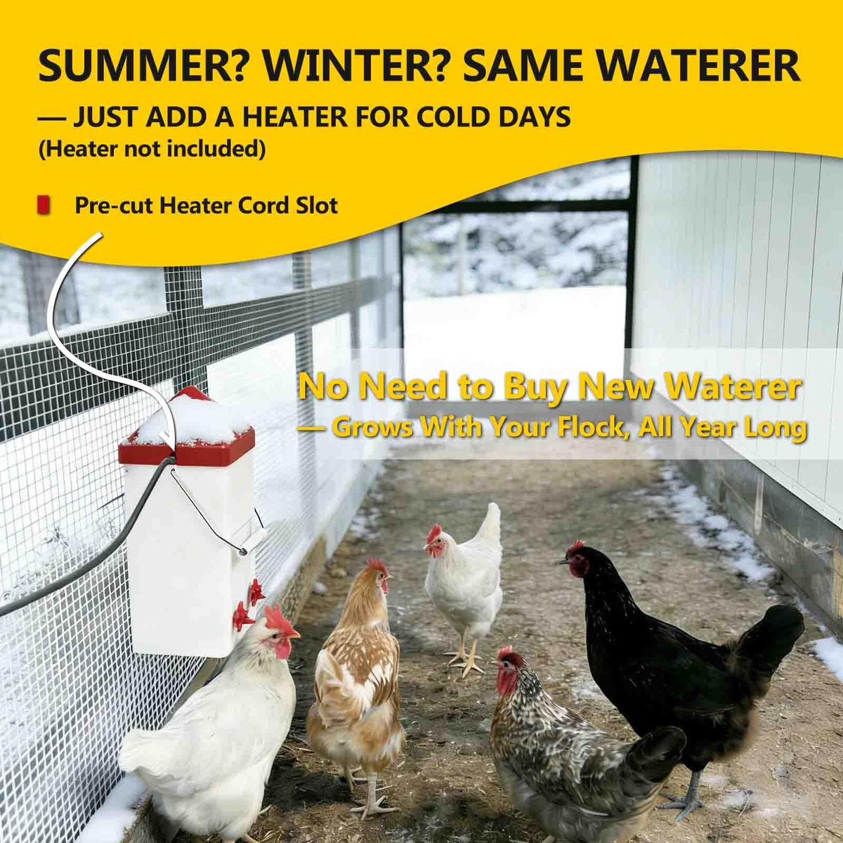 PVC Hanging Chicken Waterer with Hook, 1 Gal T91806