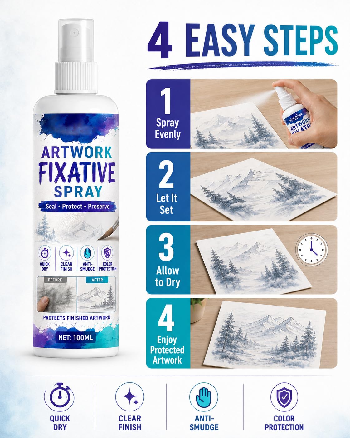 100ml Workable Fixative Spray H5912