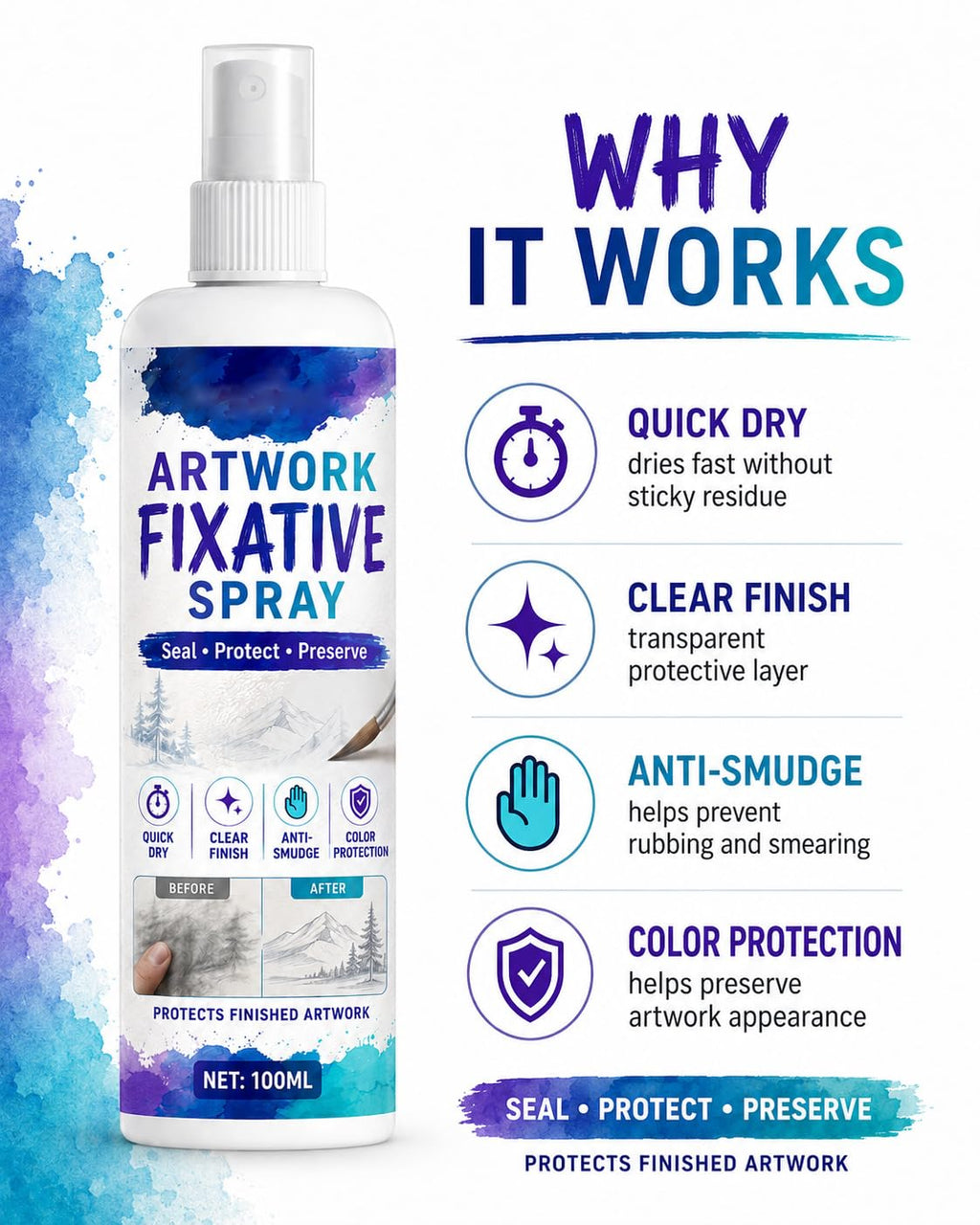 100ml Workable Fixative Spray H5912