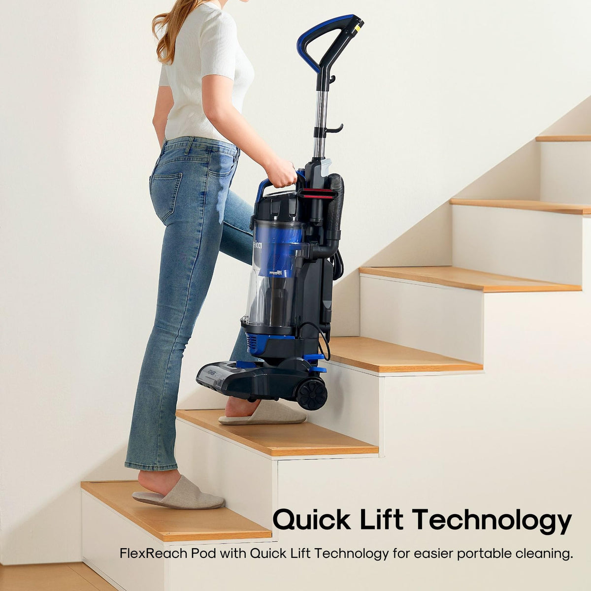 Lightweight Upright Vacuum Cleaner for Carpet and Hard Floor Q441