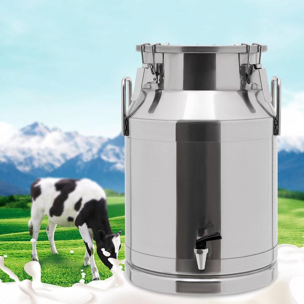30L Stainless Steel Milk Can with Handle Sealed Lid and Faucet Z631025