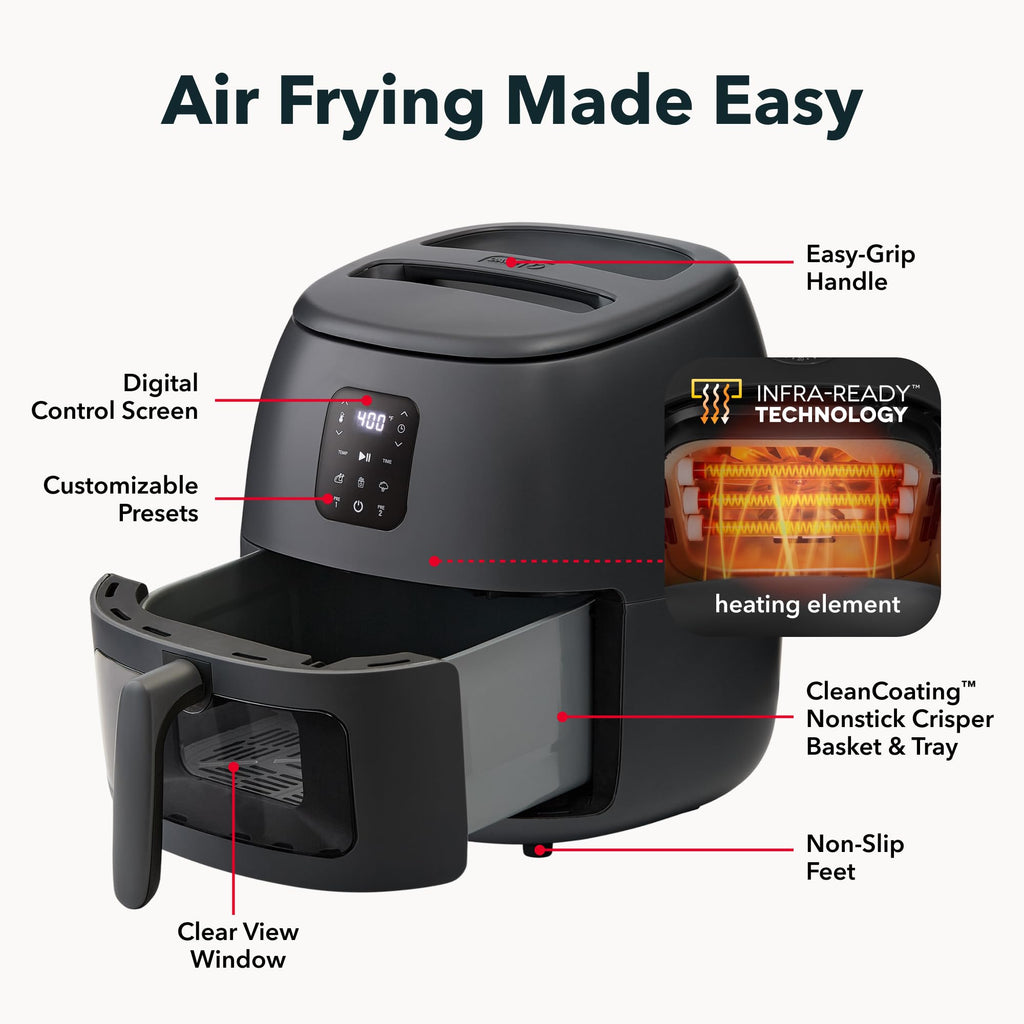 6 Quart Ceramic Nonstick Digital Air Fryer N102