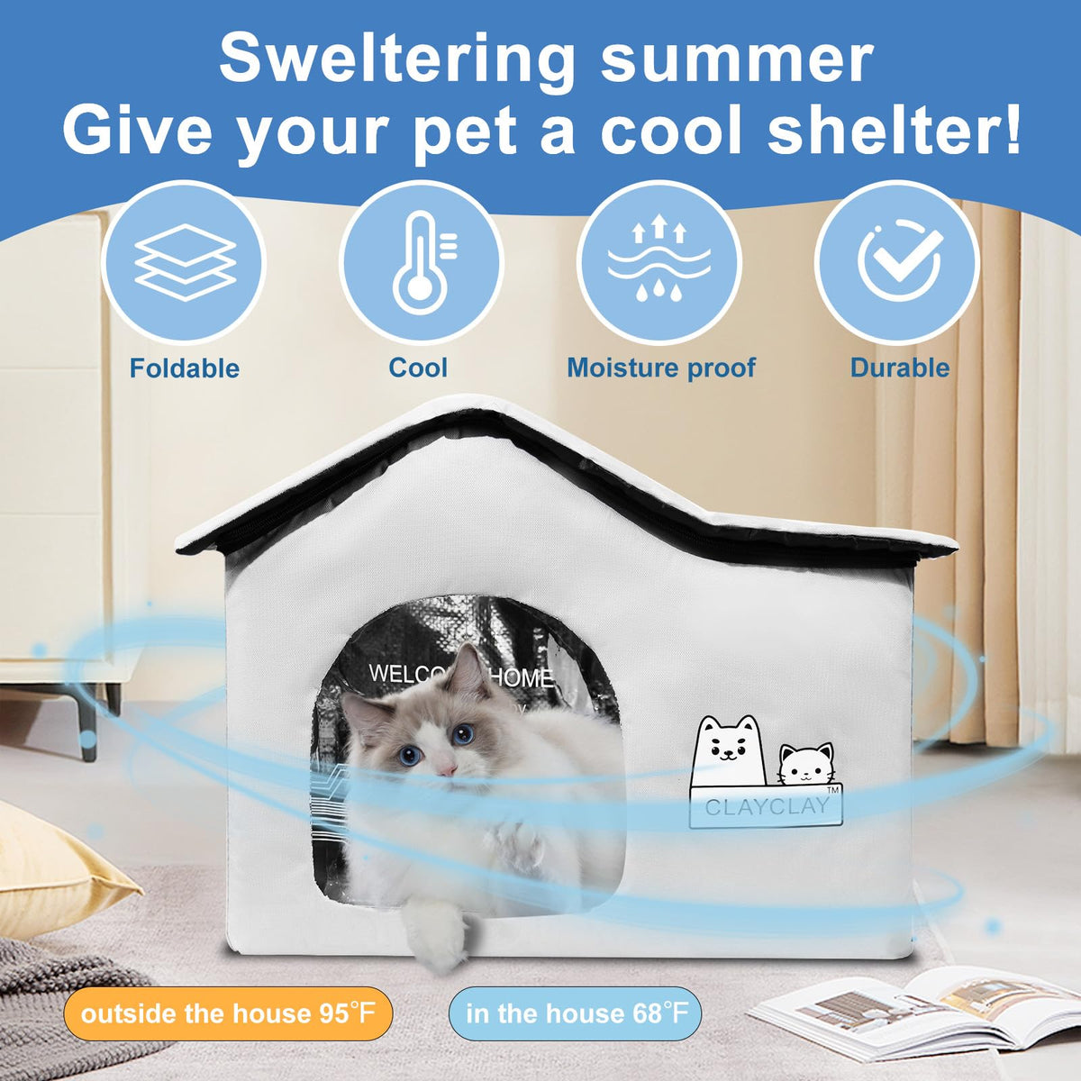 Heated Waterproof Insulated Outdoor Cat House I4679