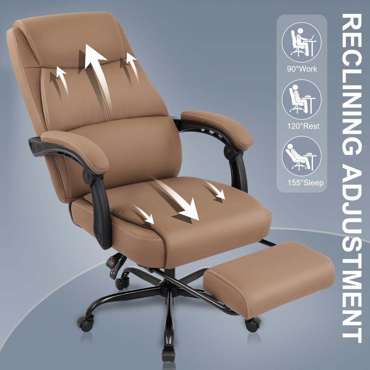 Big and Tall High Back Office Chair with Footrest S609
