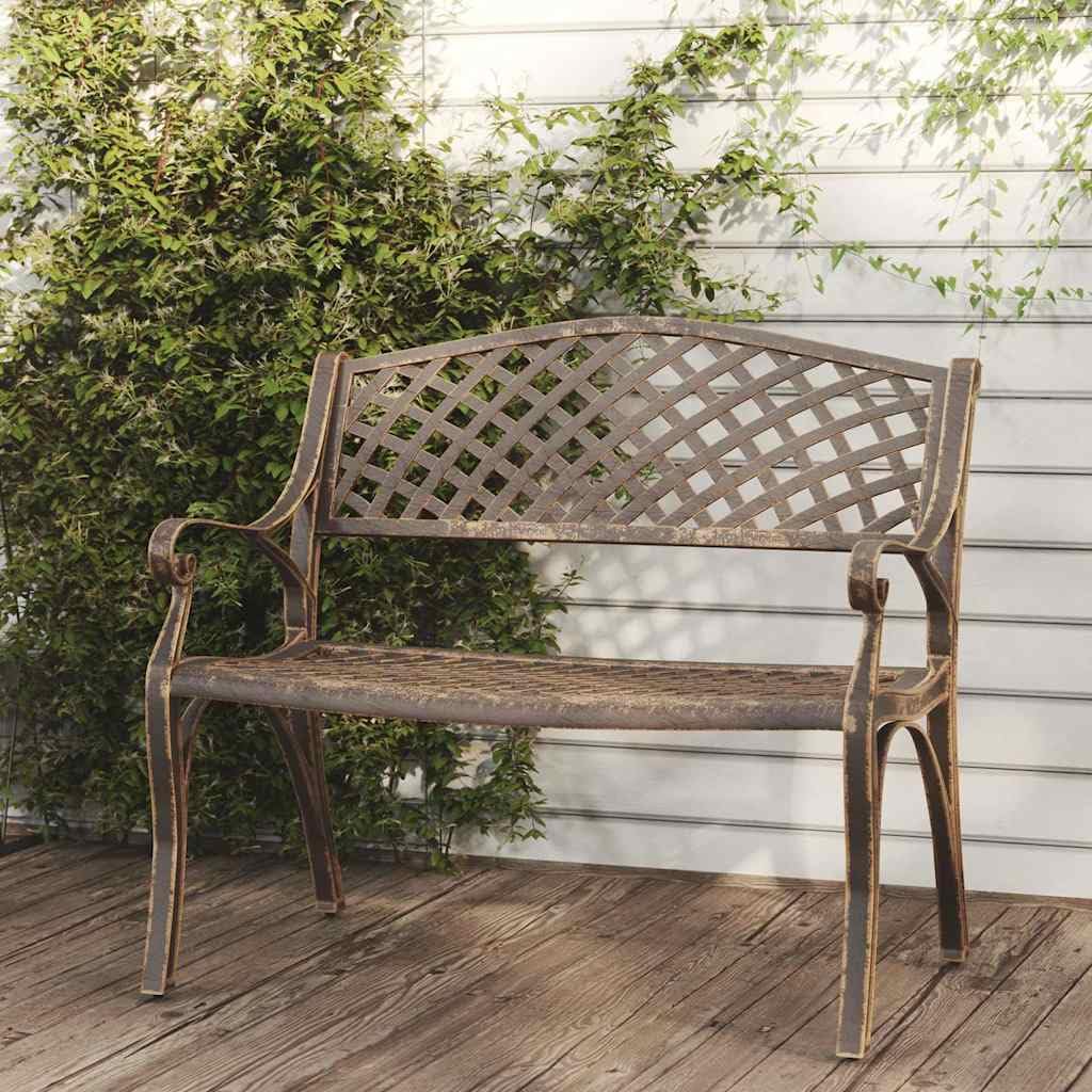Cast Aluminum Patio Bench with Backrest A30963