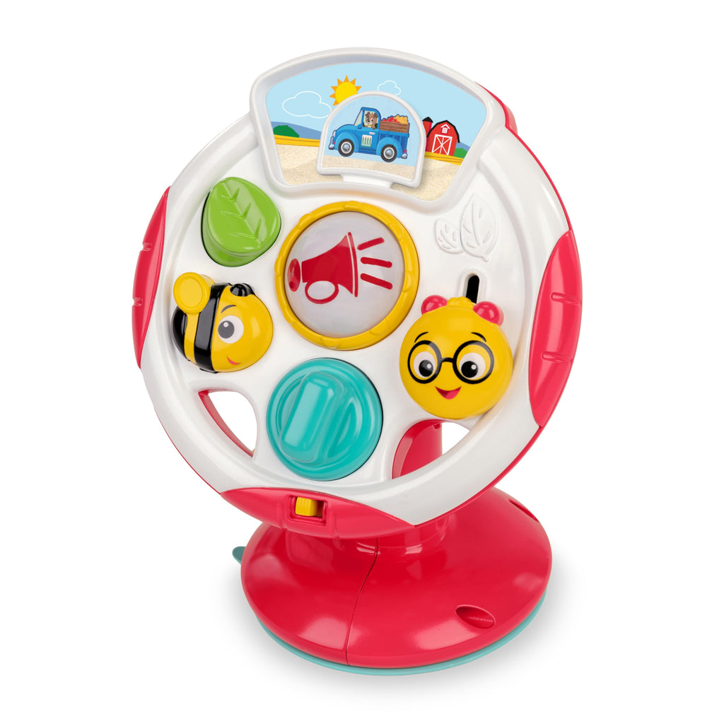 2 in 1 Compact Booster Feeding Seat with Musical Steering Wheel Toy O694571