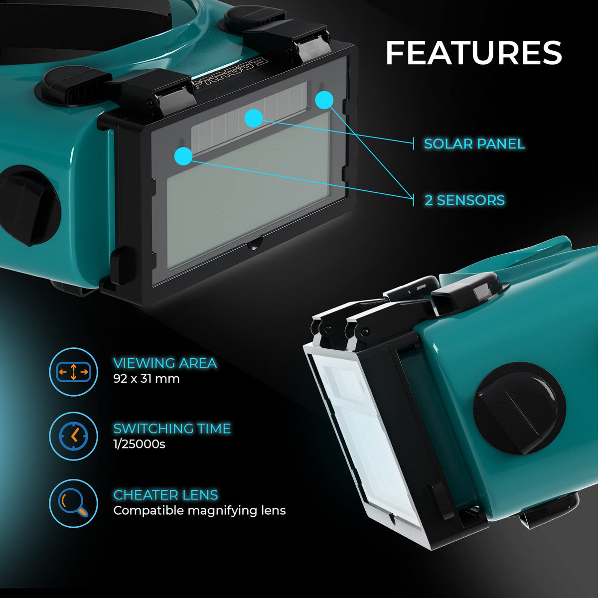 Welding Goggles Auto Darkening Flip Up DIN 8-12 S269363