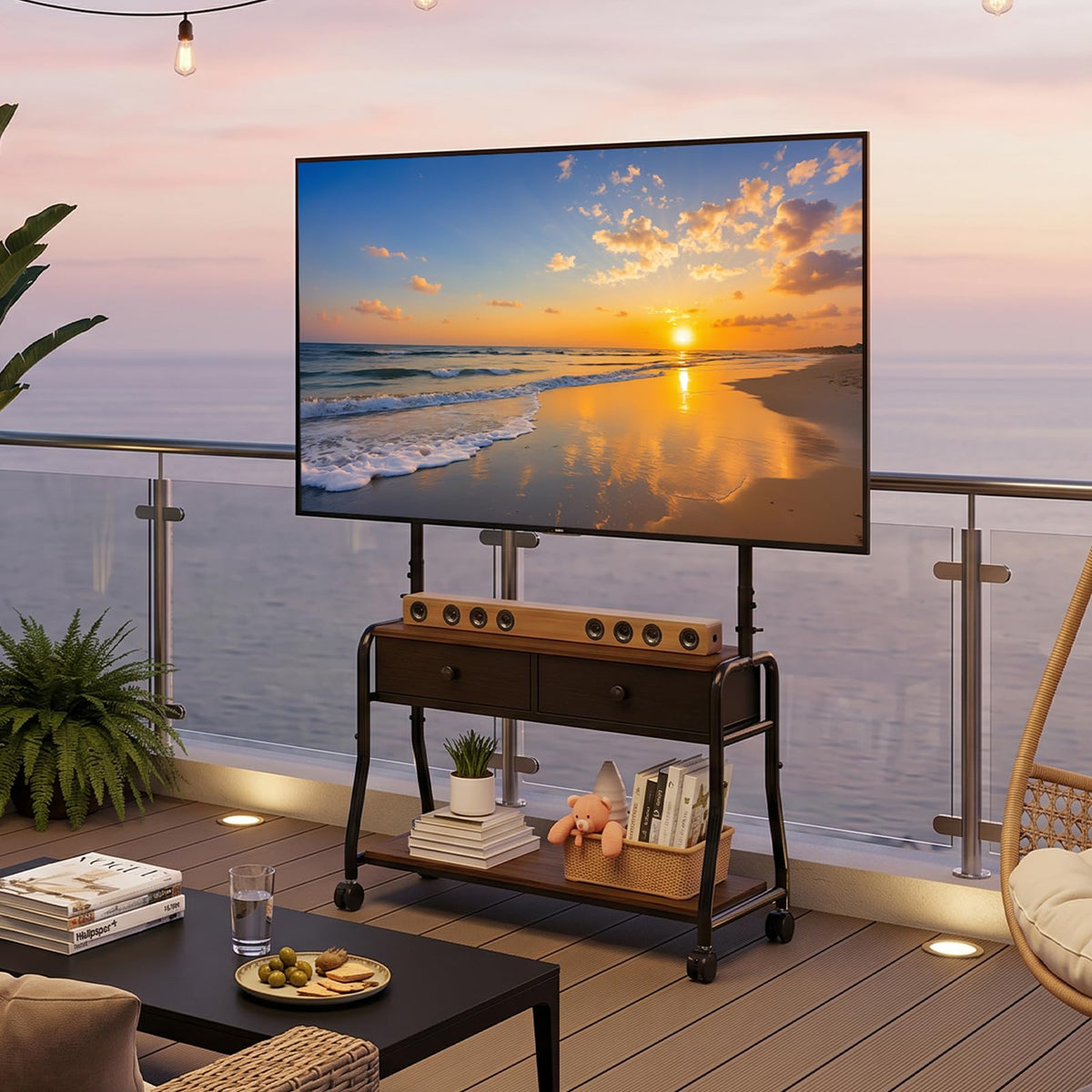 Rolling TV Stand with Mount for 32–75 Inch TVs L24717