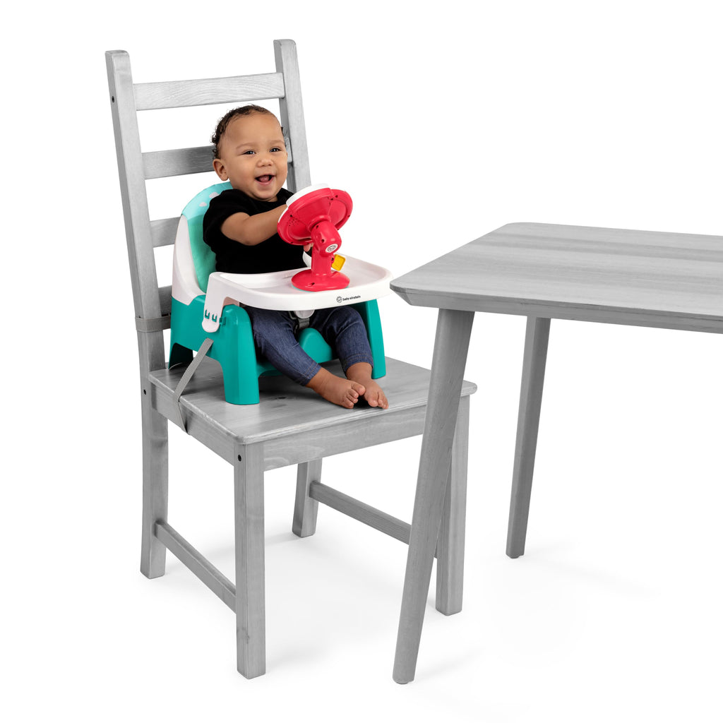 2 in 1 Compact Booster Feeding Seat with Musical Steering Wheel Toy O694571