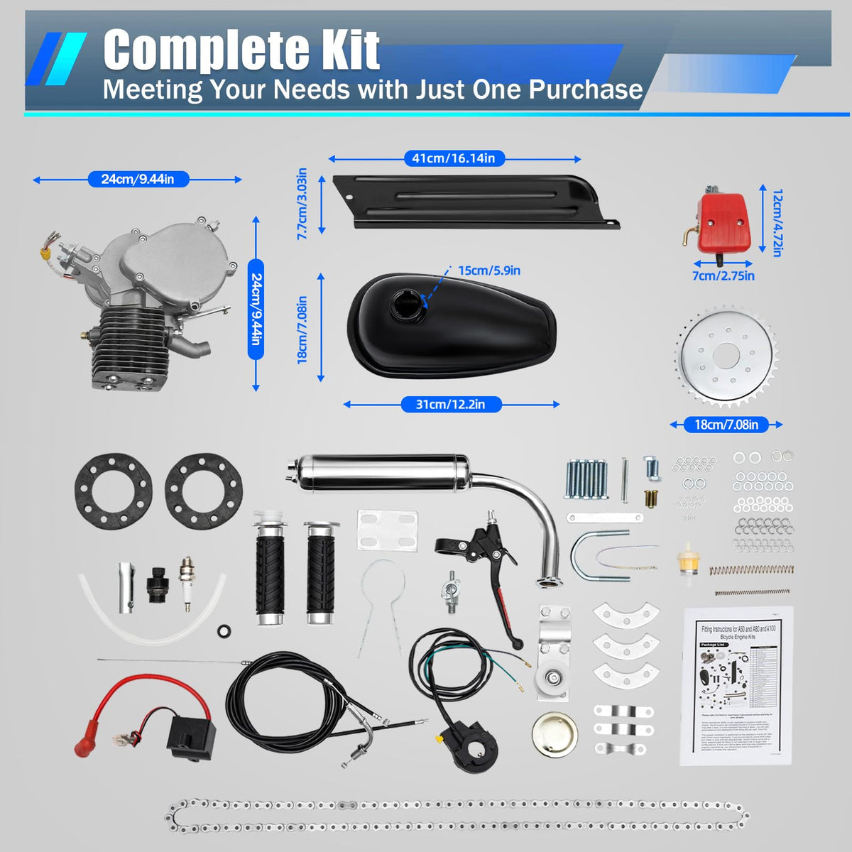 2-Stroke 100cc Bicycle Engine Kit T727291