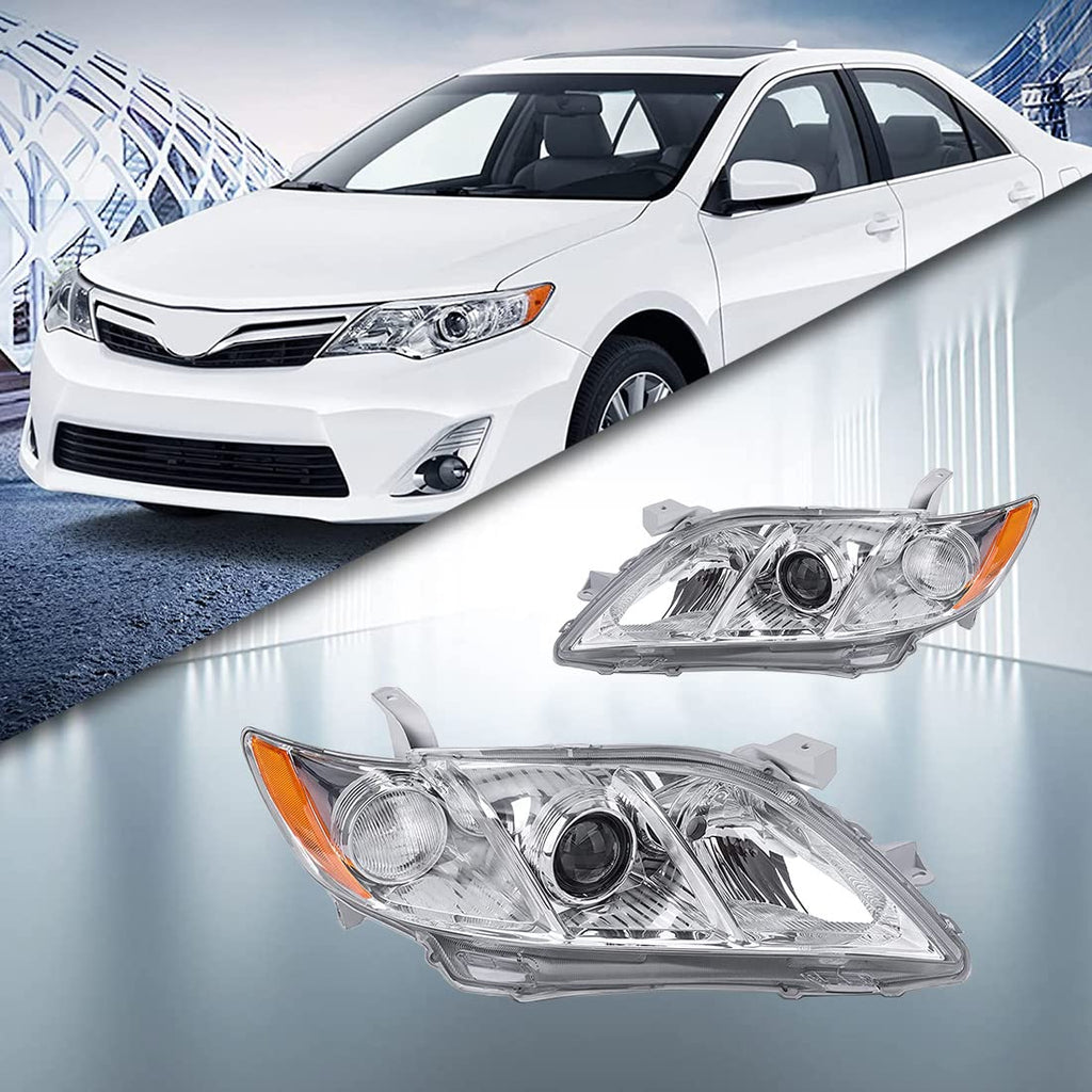 Chrome Housing Amber Reflector Clear Lens Headlights F1563