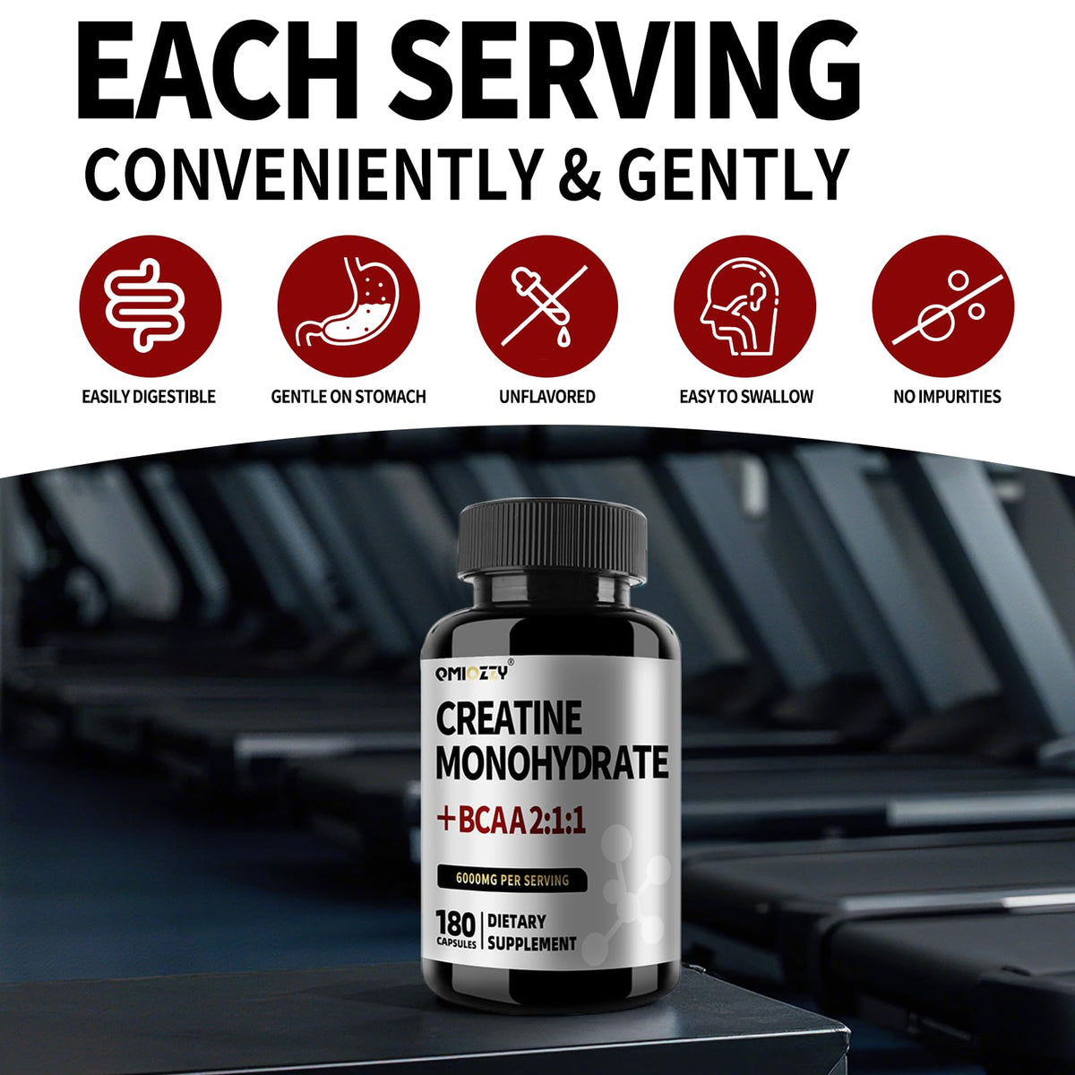 Micronized Creatine Monohydrate 6000MG 180 Vegan Capsules G740030