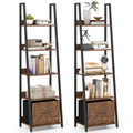 5-Tier Ladder Bookshelf Set of 2 Fabric Drawer P88010